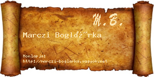 Marczi Boglárka névjegykártya